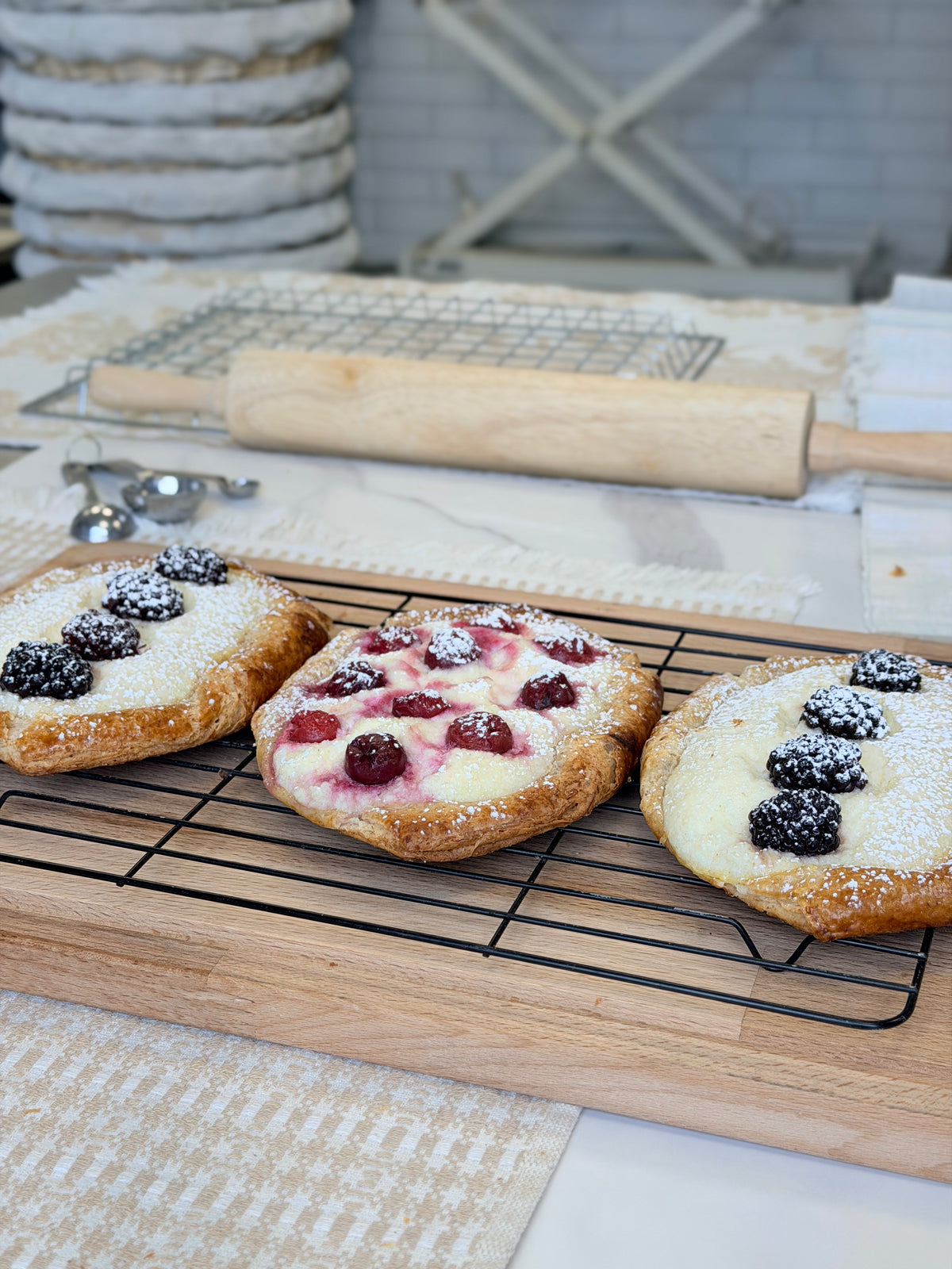 Spelt Ricotta & Sour Cherry Pastry