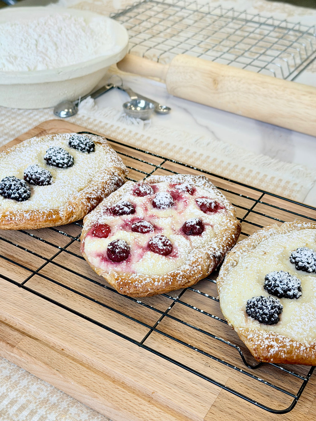 Spelt Ricotta & Sour Cherry Pastry