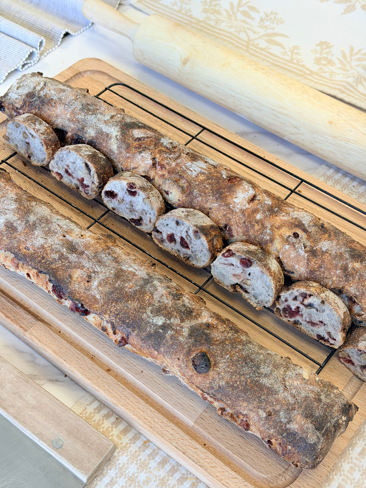 Organic Cranberry & Walnut Baguette