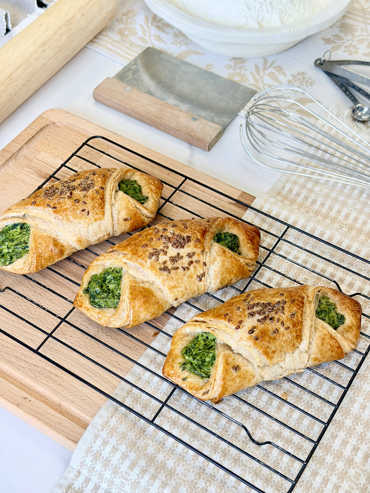 Spelt Spinach Feta Pastry