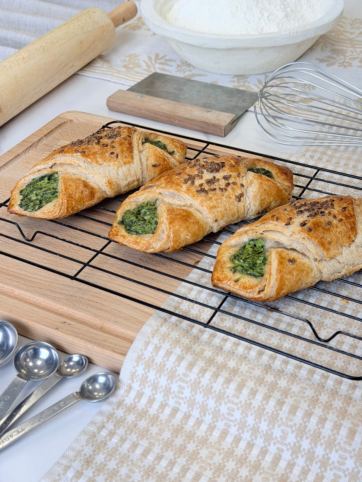 Spelt Spinach Feta Pastry