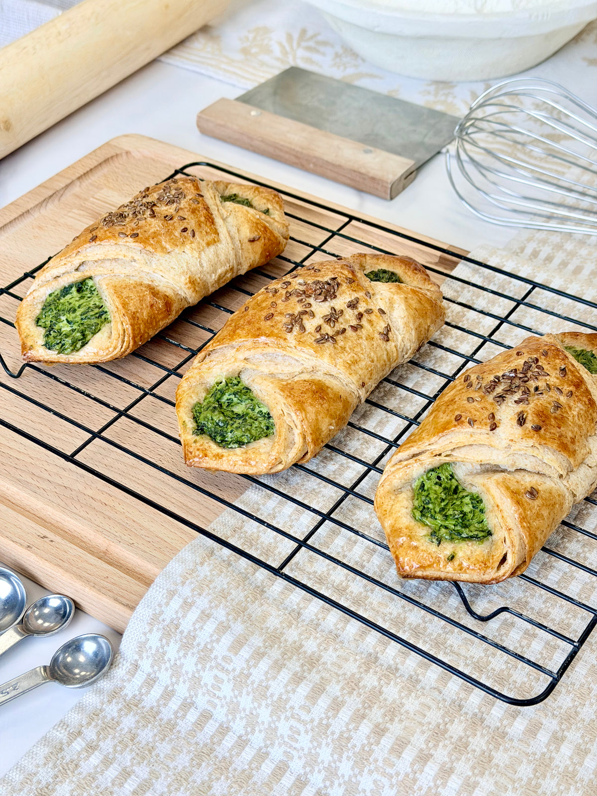 Spelt Spinach Feta Pastry