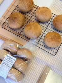 Organic Whole Wheat Hamburger Buns Pack of 6